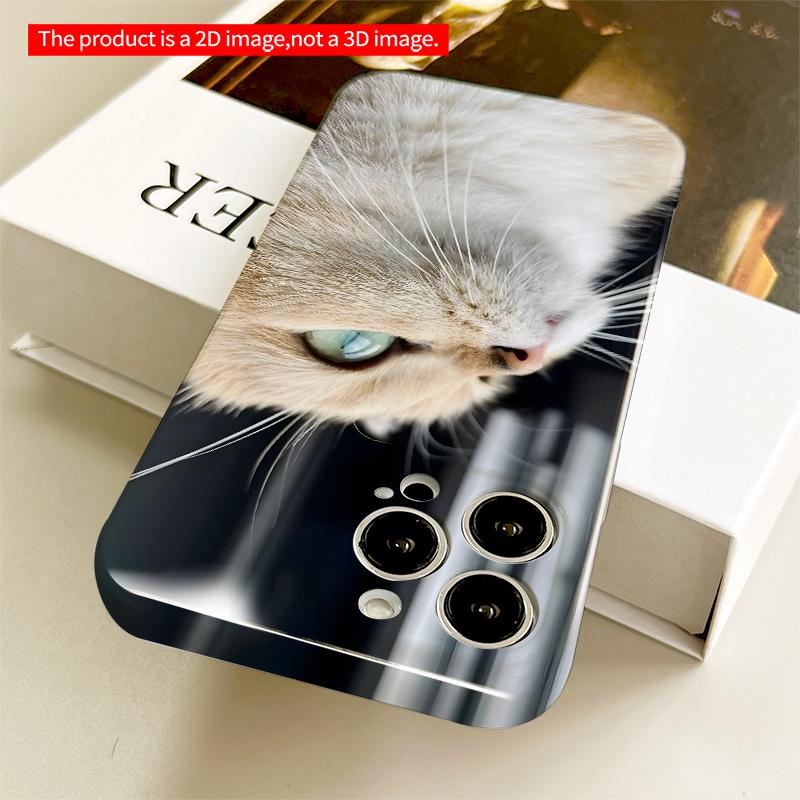 2DFlat Ginger Cat with Green Eyes Close-Up All inclusive film hard iPhone case, compatible with iPhone 18 Pro Max 17 16 15 14 13 12 11