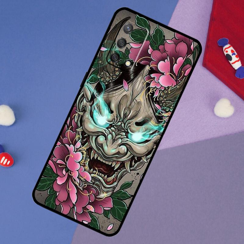 Японский чехол с маской Oni Hannya Demon для OPPO A98 A78 A58 A18 A96 A76 A16 A15 A17 A77 A5 A9 A74 A94 A52 A72 A53S A54S A57S