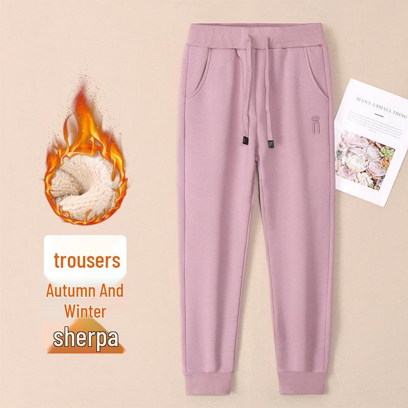 Женские флисовые спортивные штаны GAGN темно-синего цвета: Плотные, Теплые, Свободный крой «фонарик», Высокая талия, Стройнящие, Спортивные брюки с манжетами