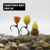 12pcs Fishing Pop Up Floating Boilie Fake Pupa Bait 7 Type Silkworm Chrysalis Tower-Shaped For Carp Fishing Tackle Accessories