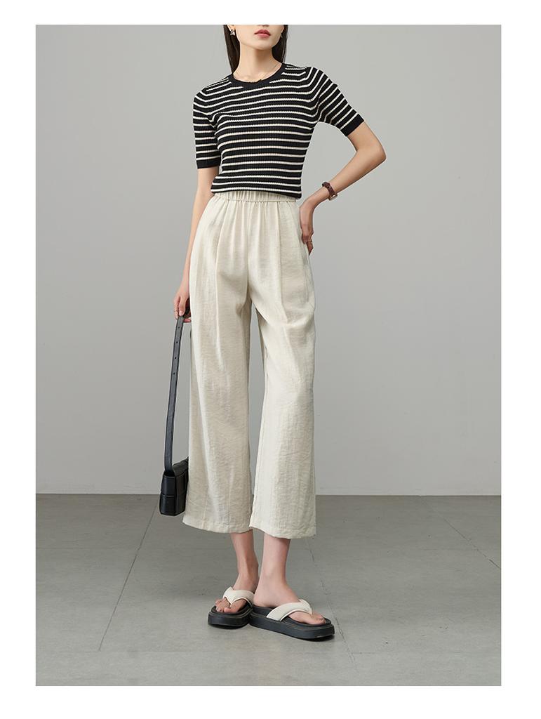 Yalida Linen Casual Wide Leg Pants for Women