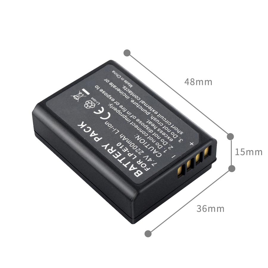 PALO LP-E10 Battery for Canon EOS Rebel T3 T5 T6 T7 Kiss X50 Kiss X70 EOS 1100D 1200D 1300D 2000D Digital Camera