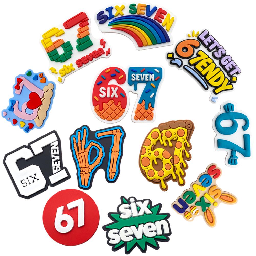 New Style 10PCS Croc Charms Jibbitz Shoe Decoration Set PVC Soft Rubber Shoe Charms Accessories for Clogs Sandals