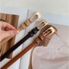 Zinc Zinc Alloy PU Leather Waistband Adjustable Thin Waist Belt Simple Thin Belt  Jeans