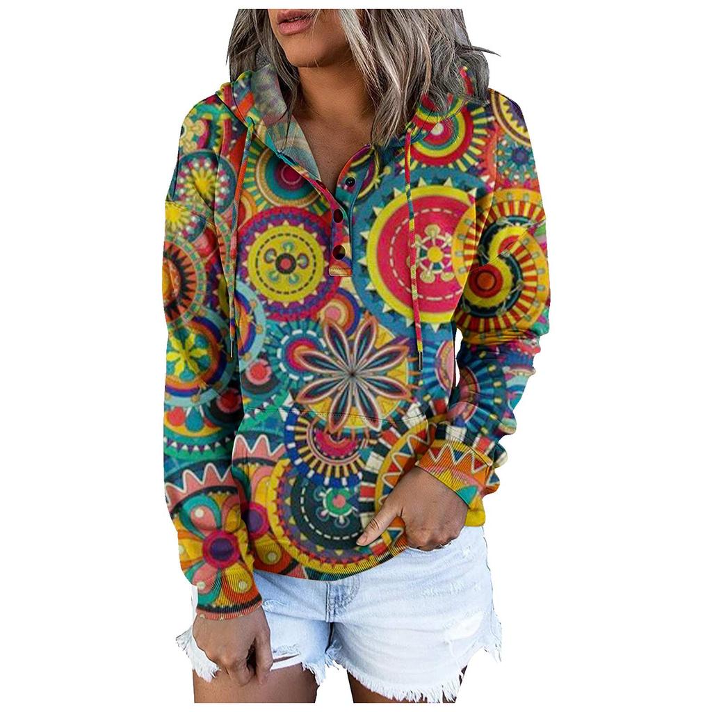 Рубашки с длинным рукавом для женщин, легкие свободные повседневные пуловеры с капюшоном и принтом, веревочные топы с круглым вырезом