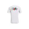 Curry Series Letter Print Round Neck American Vintage Short Sleeve T-Shirt Men Tops White 1366615-100
