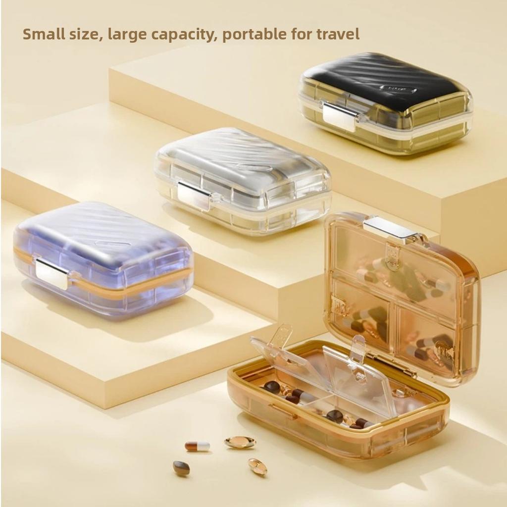 Seal Pill Box Large Capacity with 7 Day Compartments Weekly Pill Organizer Food Grade Light Proof Design Storage Box