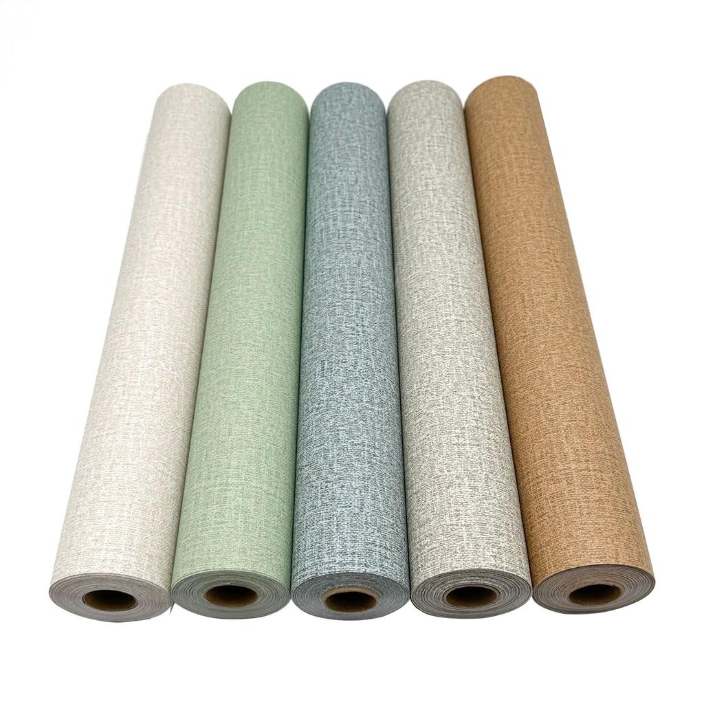 Льняной узор Самоклеящиеся обои Утолщенные водонепроницаемые наклейки Имитация льняных обоев Самоклеящиеся наклейки для стен дома