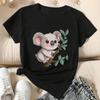 Fashion Women Cute Cartoon Animal Koala Print T Shirt Funny Casual O-neck Short Sleeves T-shirt Summer Female Tee Shirt