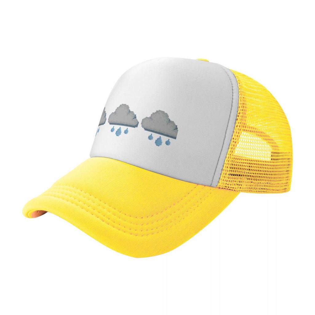Ретро Pixel Grumpy Rain Cloud Weather Icon Design Бейсбольная кепка из пены для вечеринки, шляпы в стиле милитари, мужская кепка, мужская кепка, женская
