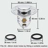 Pop-Up Sink Drain, 2 Pack Universal Pop Up Sink Drain with Anti-Clogging Filter, Anti-Odor Hair Filter, for 34-40mm Holes 25-26s