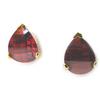[M6515] - Gold Plated 'Sissi' Golden Garnet Earrings - 11x9 Mm