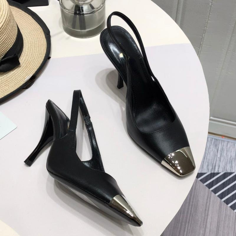 Новые элегантные летние сандалии на высоком каблуке-шпильке с металлическим квадратным носком для женской обуви