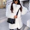 Women Fashion Winter Coat Solid Color Casual Sexy Coat Imitation Fur Thicken Keep Warm Honorable Elegant Luxury Loose Coat