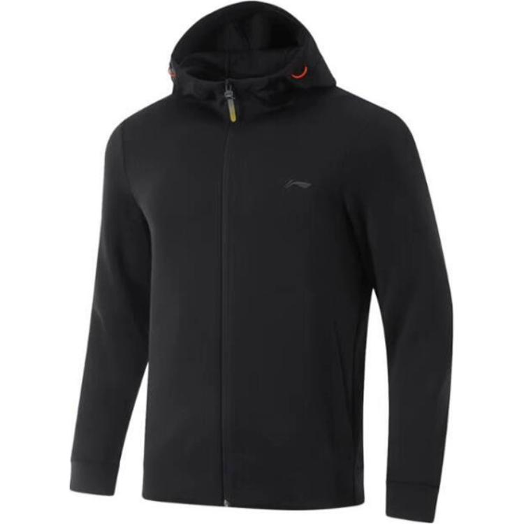 Li Ning Comfortable Casual Hooded Zipper Cardigan Sweatshirt Men Sweatshirts Black AWDU171-1