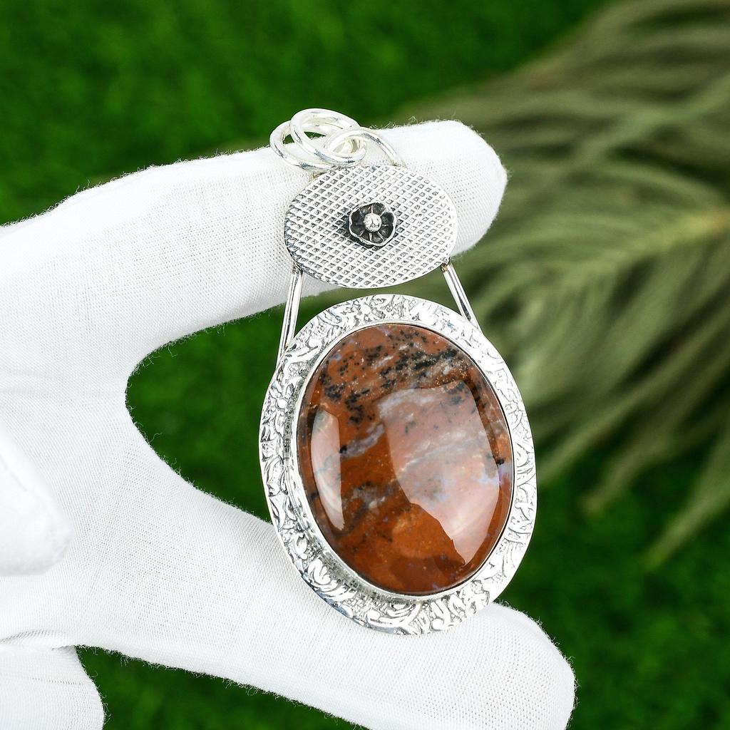 Easter Sale Natural Honey Dendrite Opal Sterling Silver Wedding Pendant Jewelry