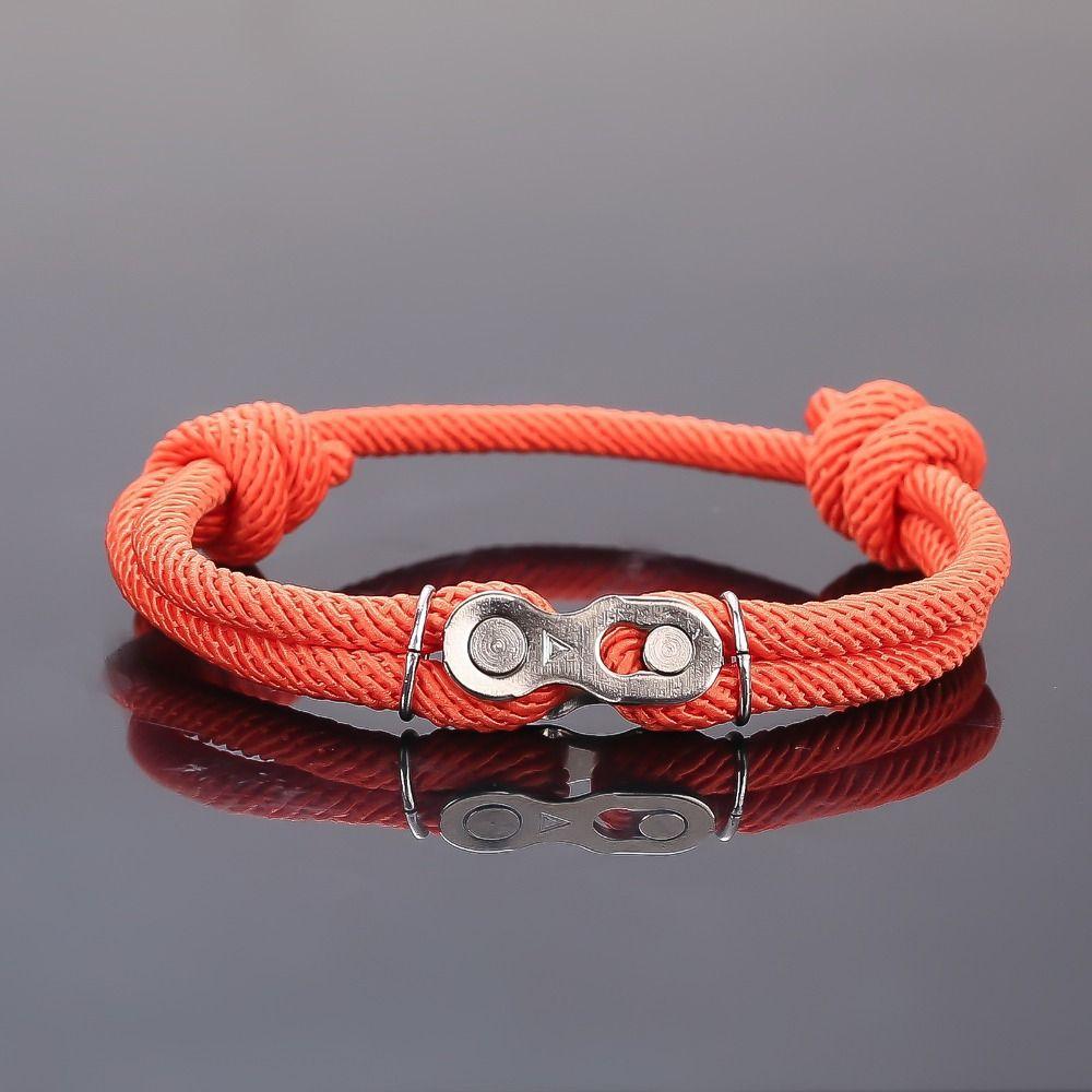 Браслеты из нержавеющей стали с морским канатом, регулируемые, мужские, панк-рок, на запястье, браслет-велосипедная цепь