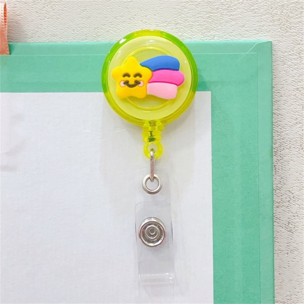 Students Cartoon Nurse Doctor ID Card Clips Badge Holder Name Card Holder Retractable Badge Reel