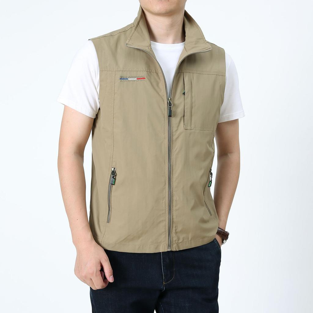 Men's Casual Spring Autumn Waistcoat Outdoor Photography Vest Hiking Sports Gilet Sleeveless Jacket