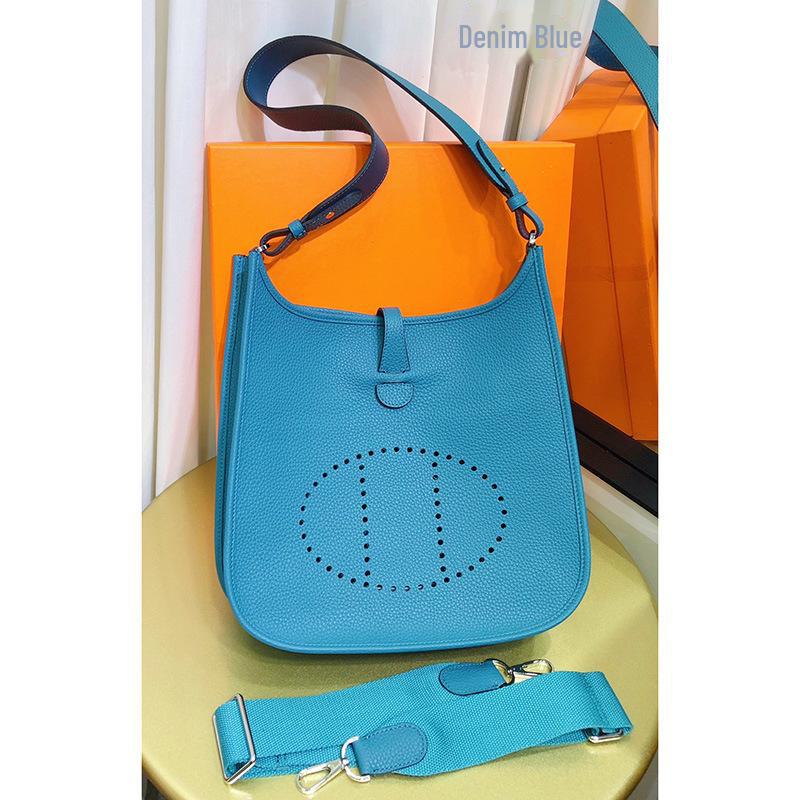 Женская мини-сумка-ведро из натуральной коровьей кожи с узором личи Evelyn Design