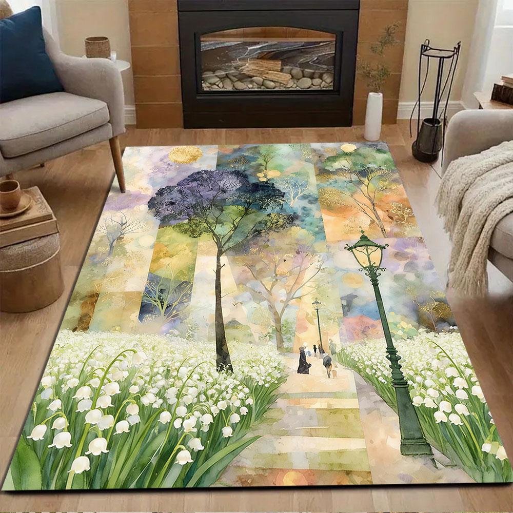 Enchanted Garden Pathway Patterned carpet, non slip mat suitable for living room and bedroom sofas