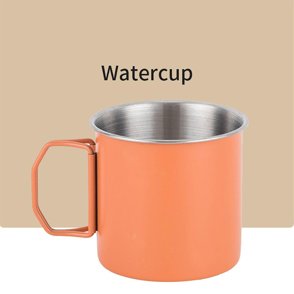 Portable Stainless Steel Camping Mug 250/350ml Handle Foldable Outdoor Tableware Kitchen Equipment Travel Hiking Picnic Utensils.