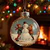 Прозрачные шары Винтажные украшения Домик в снежной деревне/Рождественская елка/Снеговик Подвесные шары для фермерского дома Рождественская елка Праздничная Свадебная Домашняя Декорация