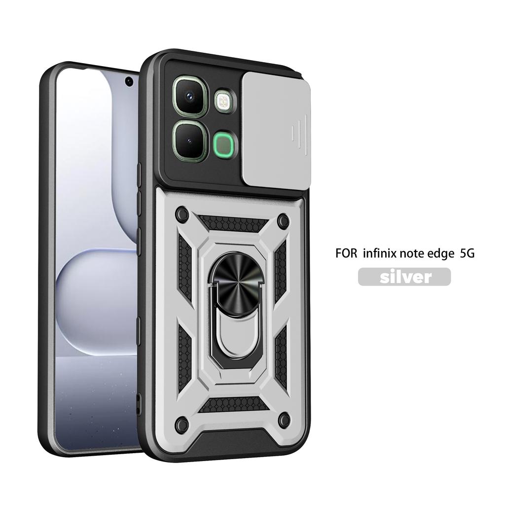 Для Infinix Note Edge Чехол для Infinix Note Edge Cover 5G Магнитное кольцо-держатель Бронированный чехол для телефона Слайдер Защита камеры Задняя крышка