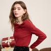 Sancai Autumn 2025 Bow-Knot Off-Shoulder Knitted Pullover
