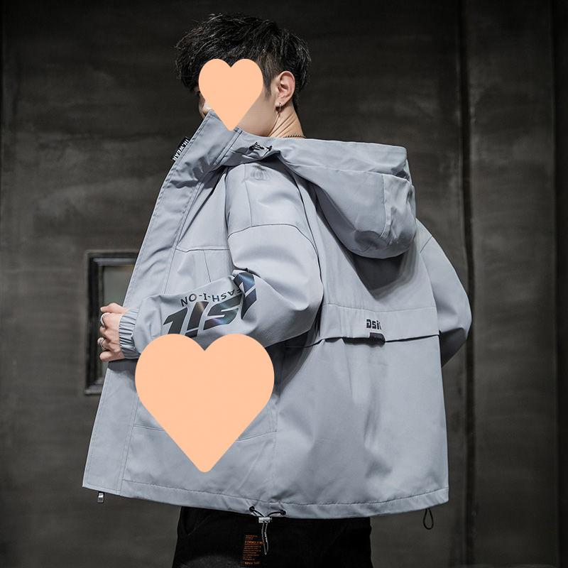 Мужская весна и осень новый тренд свободная универсальная куртка с капюшоном повседневная одежда