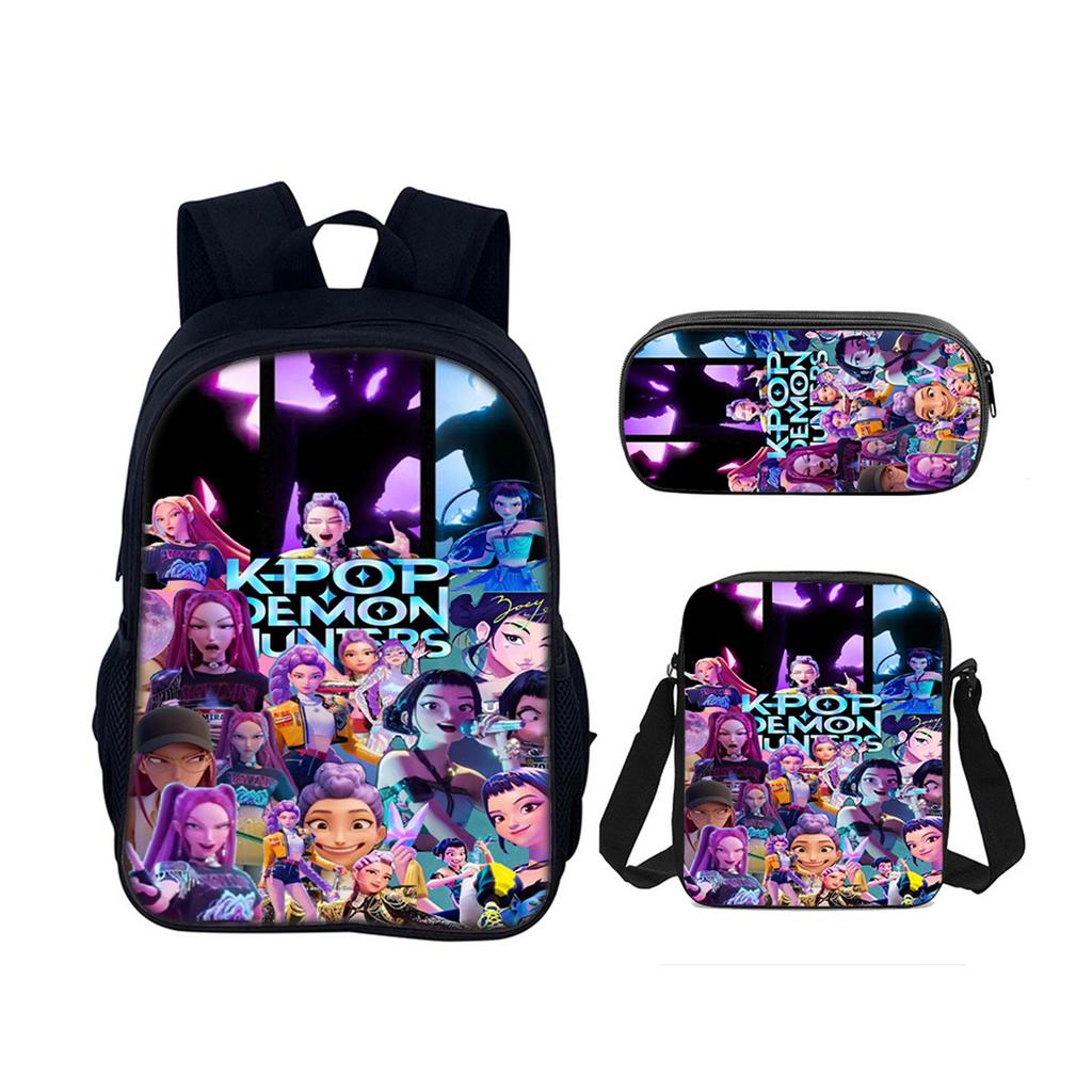 Backpack Cartoon Devil Anime Lightweight Travel Casual Backpack Laptop Bag School Bag Three-piece Set