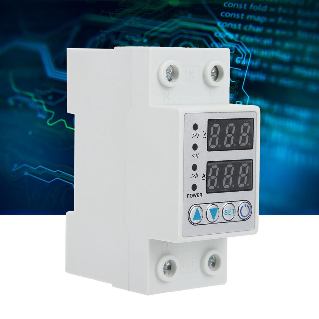 Защита от перенапряжения и пониженного напряжения, светодиодная, регулируемая, самовосстанавливающаяся, защита от тока переменного тока 220 В