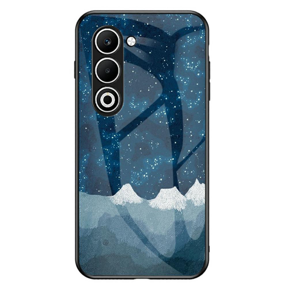 For Oppo A5 5G Case Starry Sky Pattern Tempered Glass Phone Cover