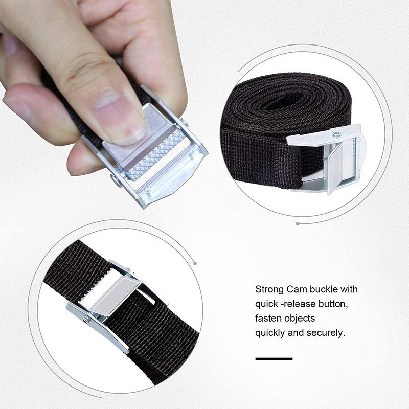 6-piece snap fastening straps 2.5m x 1m zinc alloy binding straps for cargo fixation straps