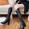 Internet Celebrity Long Boots Shoes Women's 2025 New Knee Boots High Heels Thick Heel Knight Boots Tide