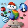 5 Pcs Painting Pebbles Natural River Rocks Smooth Unpolished Flat Pebbles for Kids Adults Painting Art DIY Crafting Garden Decor