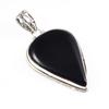 Natural Black Onyx Gemstone 925 Solid Sterling Silver Jewelry Pendant 1.8'' U3A43