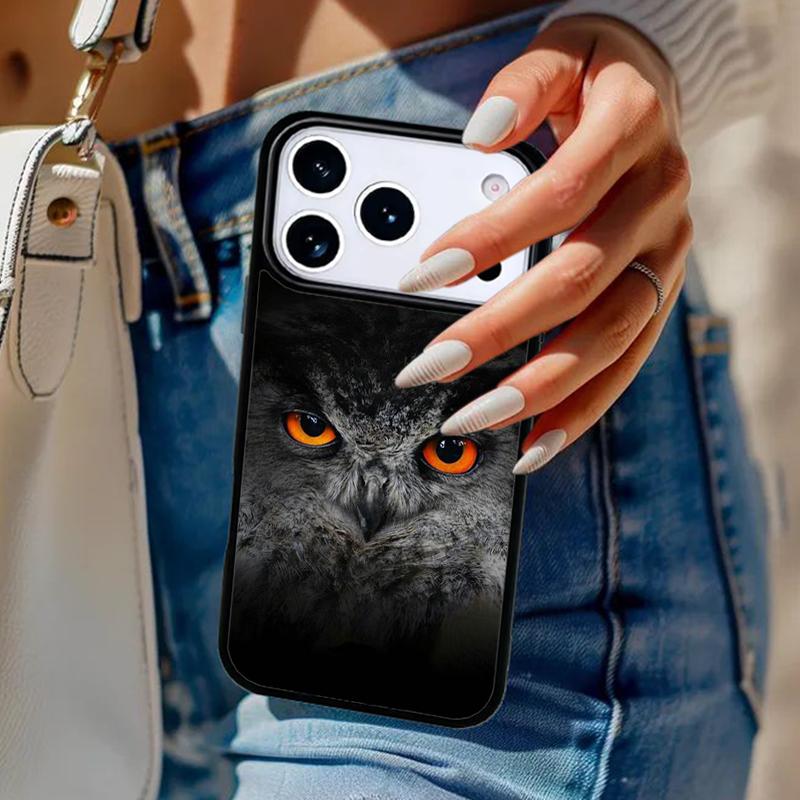 Чехол для телефона с рисунком животного 'Сова' Для iPhone 17 Air 14 15 13 12 Max Чехол Для Apple 16e 11 Pro Max Plus Coque