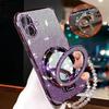 Чехол Poco M6 Pro 4G с блестками, кристальным браслетом, зеркальным держателем для телефона, для Xiaomi Poco M6 M6 Pro F6 F6 Pro POCO C65, покрытие с гальваническим покрытием
