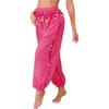 Ladies Belly Dance Costume Sequins Bloomers Side Split Design Semi See Through Loose Pants Performance Wear