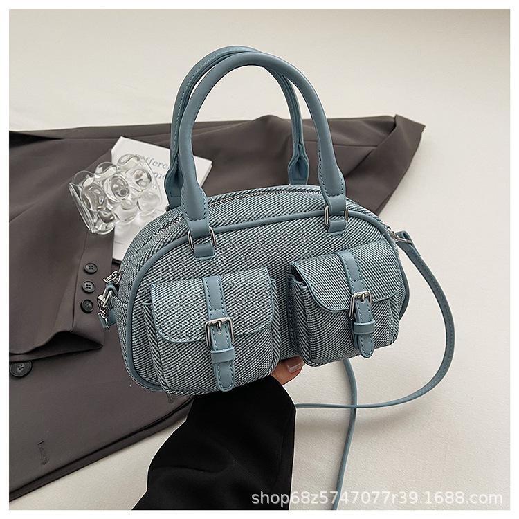 Niche Retro Pillow Bag Bag Women's 2025 New Boston Bag Commuter Bowling Bag Tote Shoulder Bag