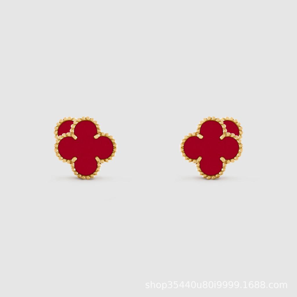 Серьги-тренды в виде четырехлистного клевера, настоящие серьги-фритиллярии