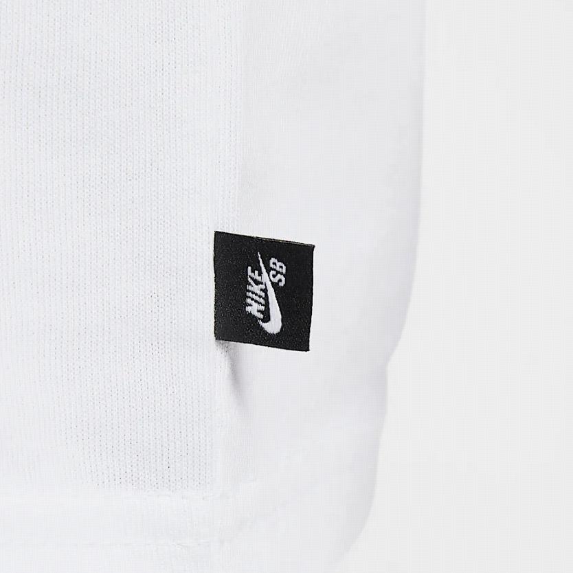 Nike Sb Удобная Модная Мягкая Приятная к Коже Футболка с Коротким Рукавом Мужские Топы Белая HJ0819-100