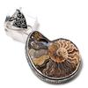 Аммонит ископаемый драгоценный камень кулон ручной работы из стерлингового серебра 925 пробы 2,25 дюйма f9Z28
