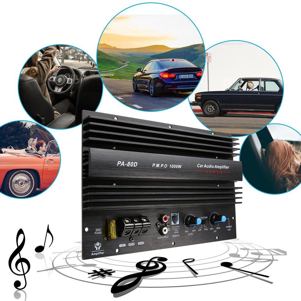 Powerful 1000W Car Audio Power Amplifier 12V Amplifier Board Mono Bass Subwoofers Amp for Car Modification PA-80D