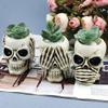 Цветочные горшки в форме черепа, вазы в форме скелета для суккулентов, цветов, декор и аксессуары для дома в стиле панк, украшения на Хэллоуин и День мертвых