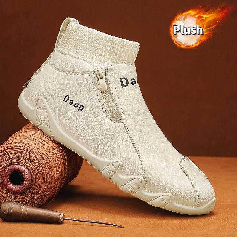 Высокие повседневные туфли для мужчин, высококачественные водонепроницаемые мужские ботинки, модная удобная рабочая обувь, нескользящие мужские ботильоны