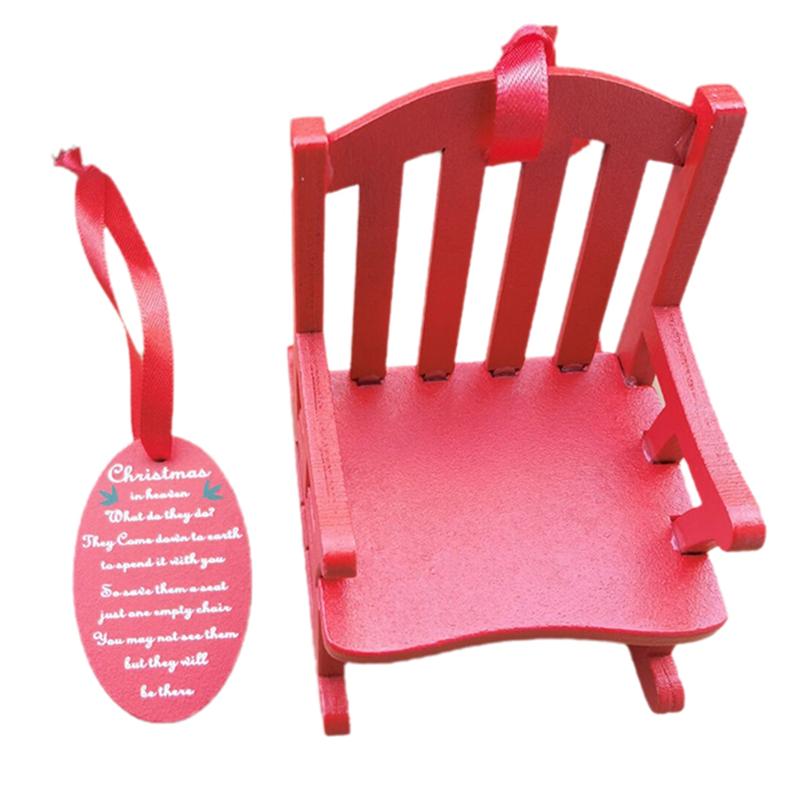 Good-Mini Rocking Chair Ornament Rocking Rocking Chair Model Toy Scene Decorated With Christmas Decorations