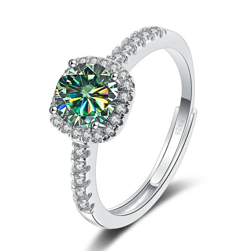 Bague Ringen D Цвет VVS 1 карат кольцо с муассанитом из стерлингового серебра S925, платина, роскошные ювелирные изделия для женщин, свадьба, помолвка