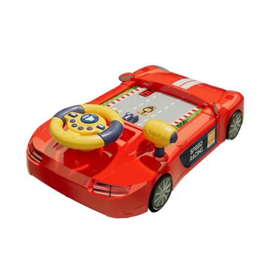 Детский симулятор вождения с легкой музыкой, регулируемая скорость, обучающая игрушка-руль для малышей, интерактивная ролевая гоночная настольная игра